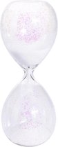 Decoratie zandloper glitter 20 cm - Glazen zandloper/timer - Woondecoraties/woonaccessoires