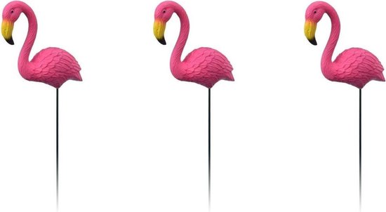 6x Tuindecoraties flamingo op prikkers/stekers 70 cm - Flamingo stekers