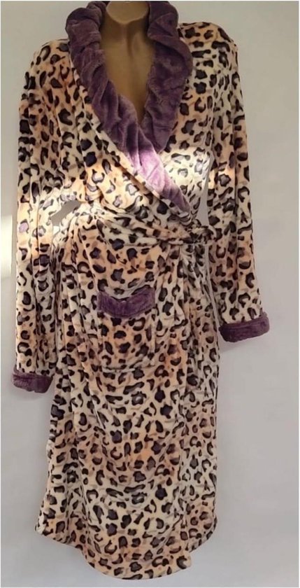 Peignoir femme à imprimé léopard XL 40-42 violet | bol
