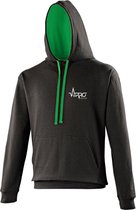 FitProWear Multicolour Trui - Zwart / Groen  - Unisex - Maat XL - Hoodie - Dames - Heren - Sweater - Capuchon - Katoen - Polyester - Casual