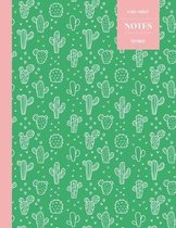 Wide Ruled Notes 110 Pages: Cactus Notebook for Kids, Teens and Students - Succulent Llama Pattern