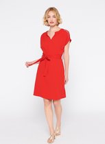 LOLALIZA Mini V-hal jurk - Rood - Maat 40