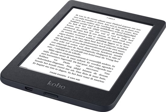 Nia - E-reader - Display van 6 inch - 8 GB - Wifi - Zwart