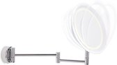 Lanaform - Wall Mirror X10 - Make Up Wandspiegel - Scheerspiegel Met Verlichting En 10x Vergroting - Badkamerspiegel - Muur Monteerbaar - Uittrekbaar