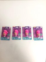 Shimmer en Shine gum voor kinderen - (roze/diverse kleuren) - set van 4