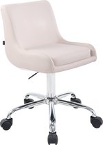 Bureaustoel - Kantoorstoel - Design - In hoogte verstelbaar - Kunstleer - Wit - 43x34x87 cm