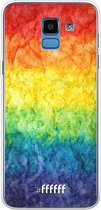 Samsung Galaxy J6 (2018) Hoesje Transparant TPU Case - Rainbow Veins #ffffff