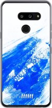 LG G8 ThinQ Hoesje Transparant TPU Case - Blue Brush Stroke #ffffff