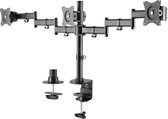 DELTACO OFFICE ARM-0301, Triple Monitor beugel, Kantelbaar, roterend, 13"- 27 inch, Zwart