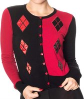 Banned Cardigan -M- Juno Harley Quinn Rood/Zwart