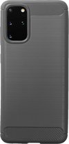 BMAX Carbon soft case hoesje geschikt voor Samsung Galaxy S20 Plus / Soft Cover - Grijs