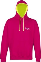 FitProWear Multicolour Trui - Roze / Geel   - Unisex - Maat XXL - Hoodie - Dames - Heren - Sweater - Capuchon - Katoen - Polyester - Casual