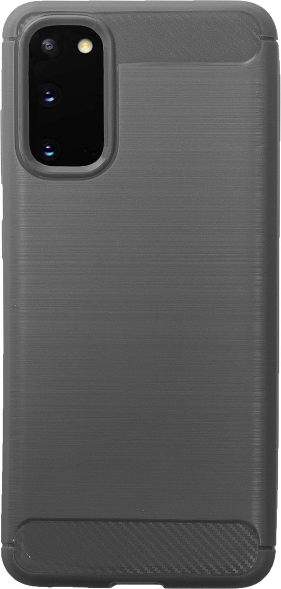 BMAX Carbon soft case hoesje geschikt voor Samsung Galaxy S20 / Soft Cover - Grijs