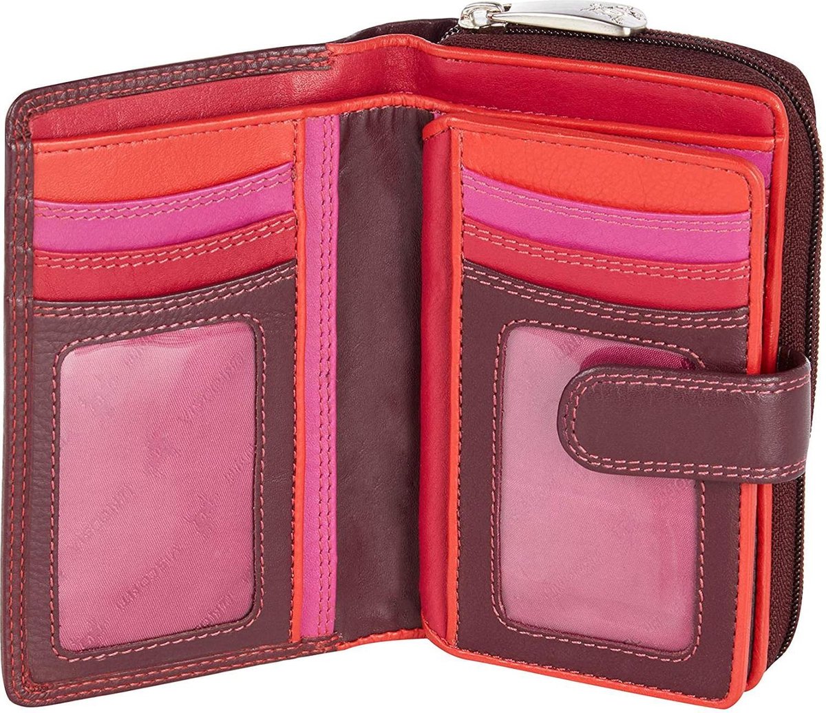 Visconti Leren Portemonnee - Rio Collectie - RFID - 18 Pasjes - Leer - Paars/Plum (R13 PL)