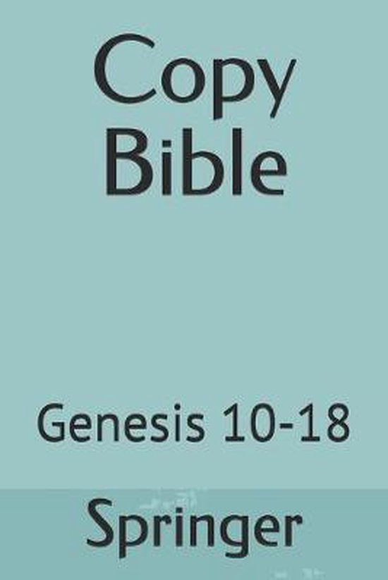 Copy Bible Genesis 1018 9781689999915 Word Of God  Translation