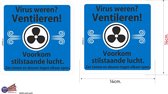 Virus weren ventileren sticker set.