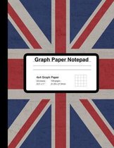 Graph Paper Notepad: Blank Quad Ruled Squared Graphing Paper With United Kingdom Flag Cover