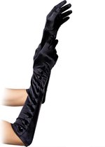 "Lange zwarte handschoenen voor dames - Verkleedattribuut - One size"