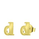 Lucardi Dames Goldplated oorbellen letter - Oorbellen - Cadeau - Staal - Goudkleurig