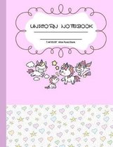 Unicorn Notebook: Pink kawaii notebooks for composition, great addition to your pink school supplies. Glossy paperback cover, Wide ruled