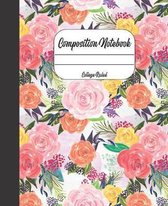 Composition Notebook: 7.5 x 9.25, College Ruled, 110 Pages, Pretty Cover Notebook for Girls Teens Women