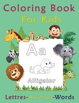 Coloring Book For Kids, Letters-Animals-words