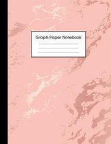 Graph Paper Notebook: Beautiful Pink Marble and Rose Gold - 8.5 x 11 - 5 x 5 Squares per inch, Quad Ruled - Cute Graph Paper Composition Not