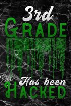 3rd grade has been hacked: white hackers third grade hacking black marble Lined Notebook / Diary / Journal To Write In for Back to School gift fo