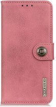 Luxe retro roze agenda book case hoesje OnePlus Nord