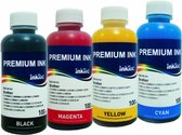 Dye refill inkt geschikt voor Brother van Inktec® Set van 4 x 100 ml