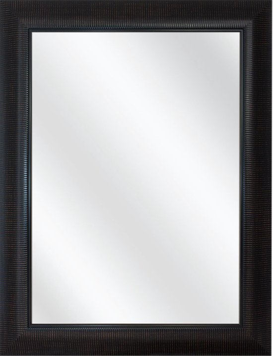 Spiegel met Lijst - Zwart - 64 x 64 cm - Sierlijk - Gestreept | bol.com