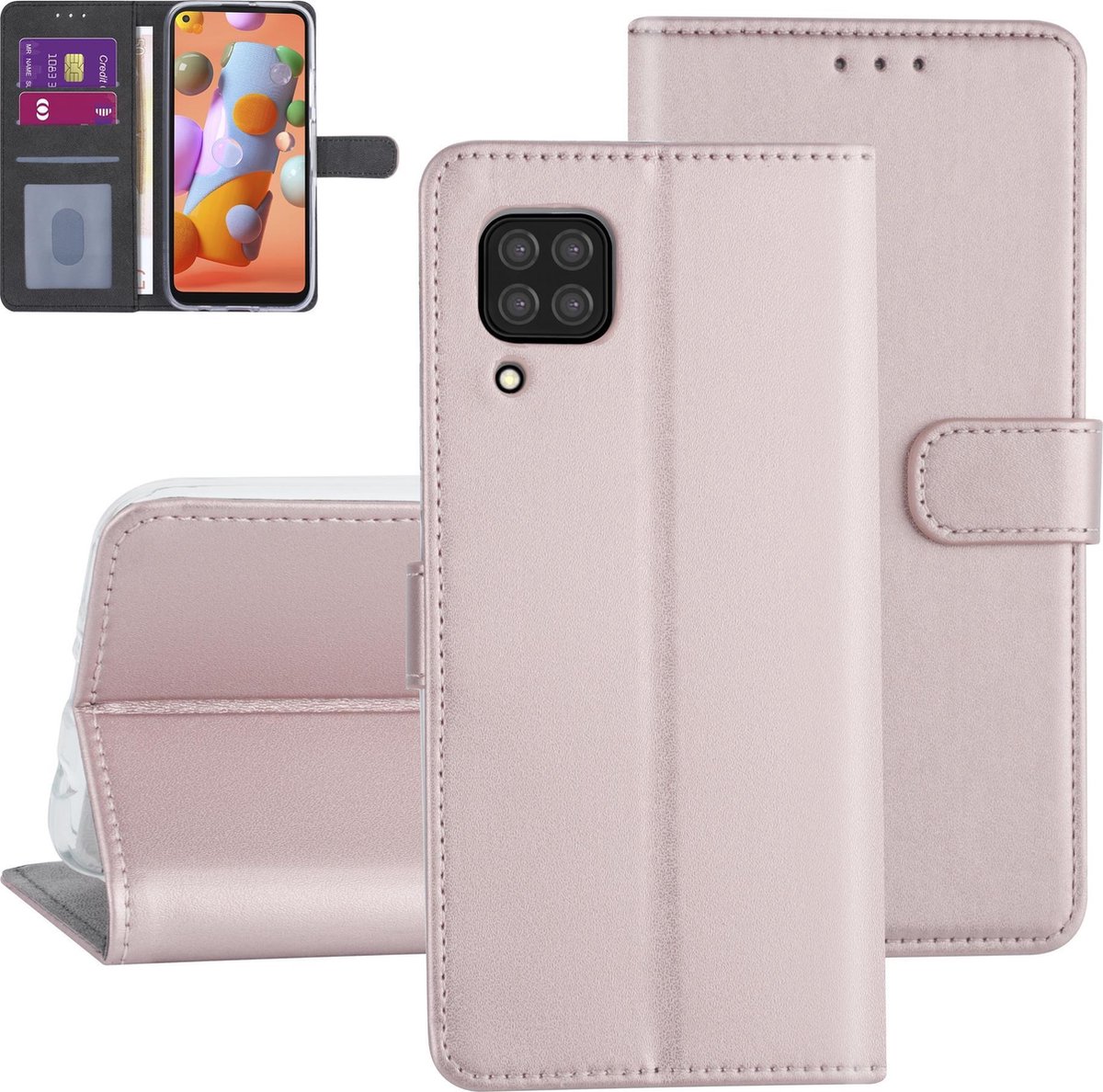 Hoesje voor Huawei P40 Lite - Rose Gold - Book Case - Kaarthouder