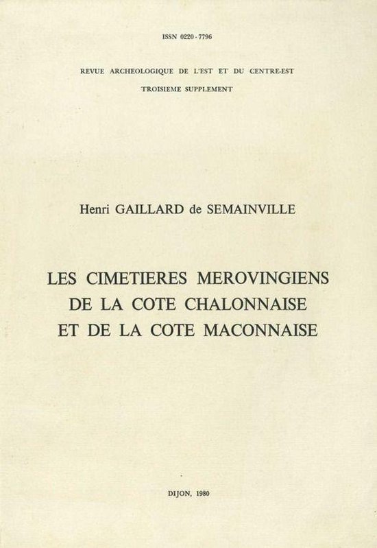 Suppléments à la Revue archéologique de l’Est - Les cim ... - cover