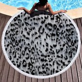 Strandlaken met Dierenprint – Panterprint Grijs #9 – 150 cm Diameter