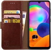 Rosso Element Book Case Wallet Hoesje Geschikt voor Samsung Galaxy A31 | Portemonnee | 3 Pasjes | Magneetsluiting | Stand Functie | Bruin