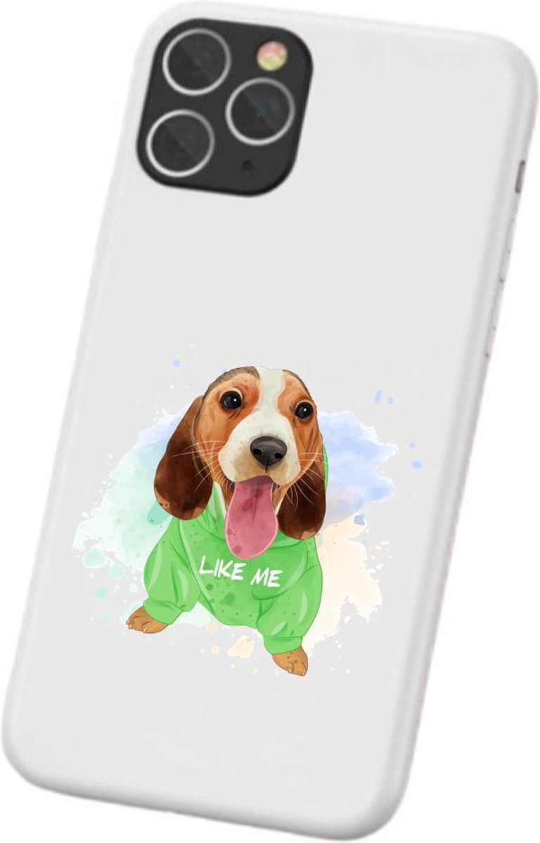 Apple Iphone 11Pro Max Wit siliconen hoesje hondje like me