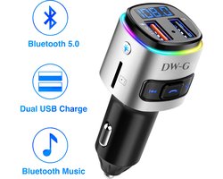 DW-G Bluetooth FM Transmitter - Auto Lader - Carkit - Handsfree - MP3 - USB - SD Kaart - Snel Lader - Audio Receiver DW-G Bluetooth FM Transmitter - Auto Lader - Carkit - Handsfree - MP3 - USB - SD Kaart - Snel Lader - Audio Receiver