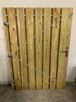 Schuttingdeur tuinpoort grenen inclusief stalen frame en cilinderslot 130 x 180 linksdraaiend