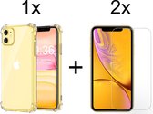 iPhone 12 mini hoesje shock proof case apple transparant - 2x iPhone 12 Mini Screen Protector