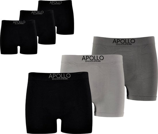 Apollo Boxershorts Heren Naadloos Katoen - 6 pack - Maat L | bol.com