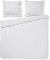 Luxe Percale Katoen Tweepersoons Dekbedovertrek Damast Wit | 200x200/220 | Zacht En Elegant | Topkwaliteit