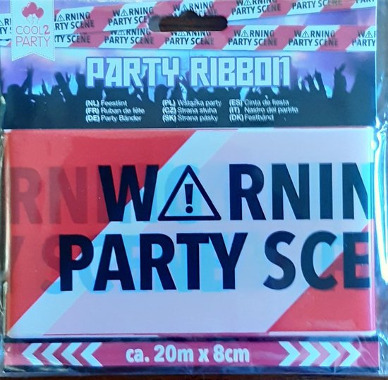 Feestlint (Warning Party scene)  20 m x 8 cm