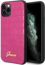 Guess Crocodile Back Case - Geschikt voor Apple iPhone 11 Pro Max (6.5") - Roze