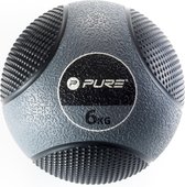 PURE2IMPROVE Medicine Ball - 6kg - Grijs/Zwart - Fitnessbal - Fitness Accessoires