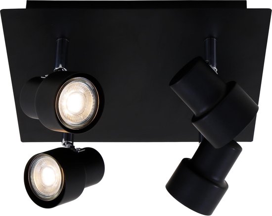 Briloner Leuchten ROCK plafondlamp vierkant - spot draaibaar - 4-lichts LED  GU10 5W -... | bol.com