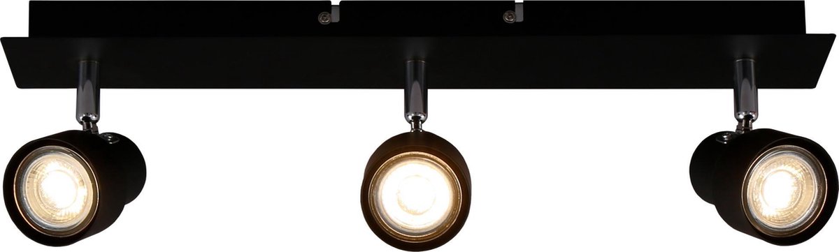 Briloner Leuchten ROCK - plafondlamp - spot draaibaar - 3x LED GU10 5W - 460lm - 3.000K warm wit - zwart