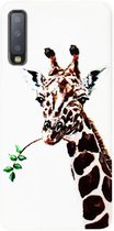 ADEL Siliconen Back Cover Softcase Hoesje Geschikt voor Samsung Galaxy A7 (2018) - Giraffe
