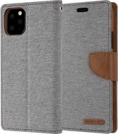 Apple iPhone 11 Pro Denim Book case - Grijs - Spijkerstof - Portemonnee hoesje