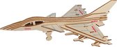 Bouwpakket 3D Puzzel Straaljager J-10 hout- gekleurd