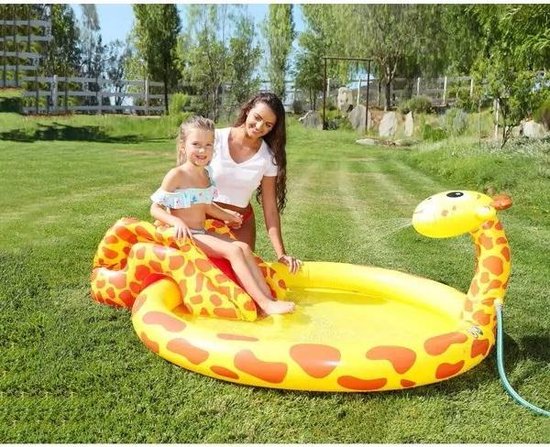 acuut verrassing Rijke man Zwembad - Badje - Water - Giraf - Met sproeier en glijbaan - Ø 150cm x 15cm  (h) - Voor... | bol.com